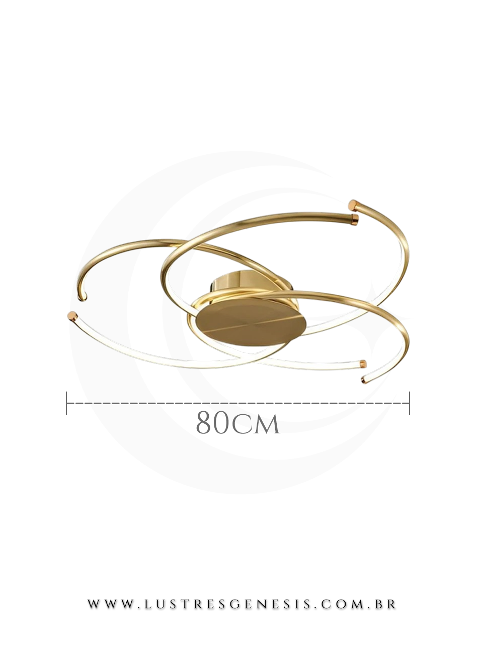 Luminária de Teto LED Luna Moderna Redonda 80cm Branca